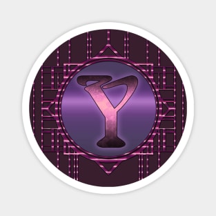 Purply letter Y Vintage Burlesque Glamour Monogram Magnet